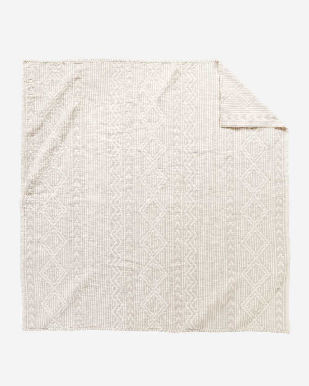 ALTERNATE VIEW OF GANADO COTTON MATELASSE COVERLET IN BEIGE image number 2