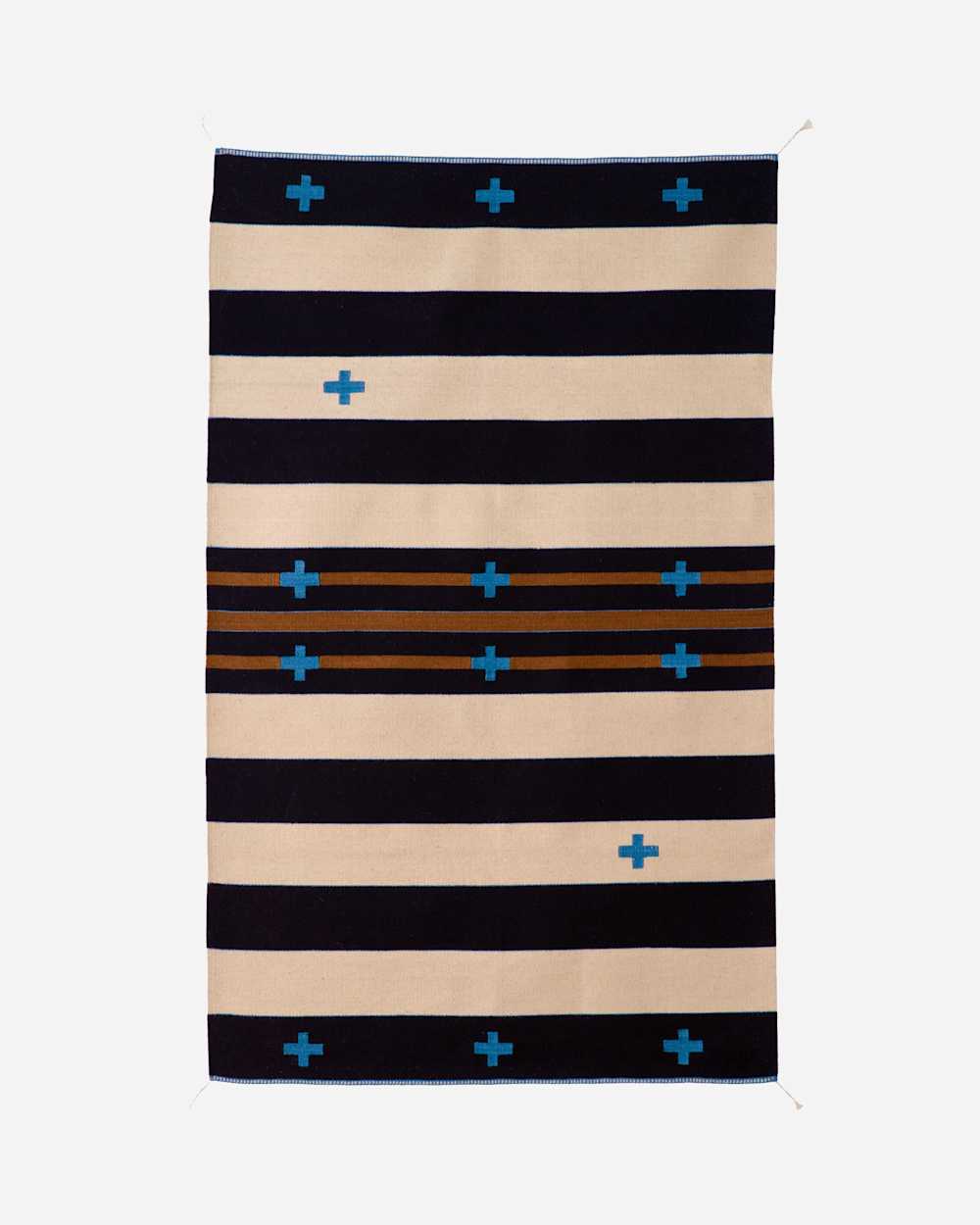 TURQUOISE CROSSES RUG IN CREAM/BLUE image number 1