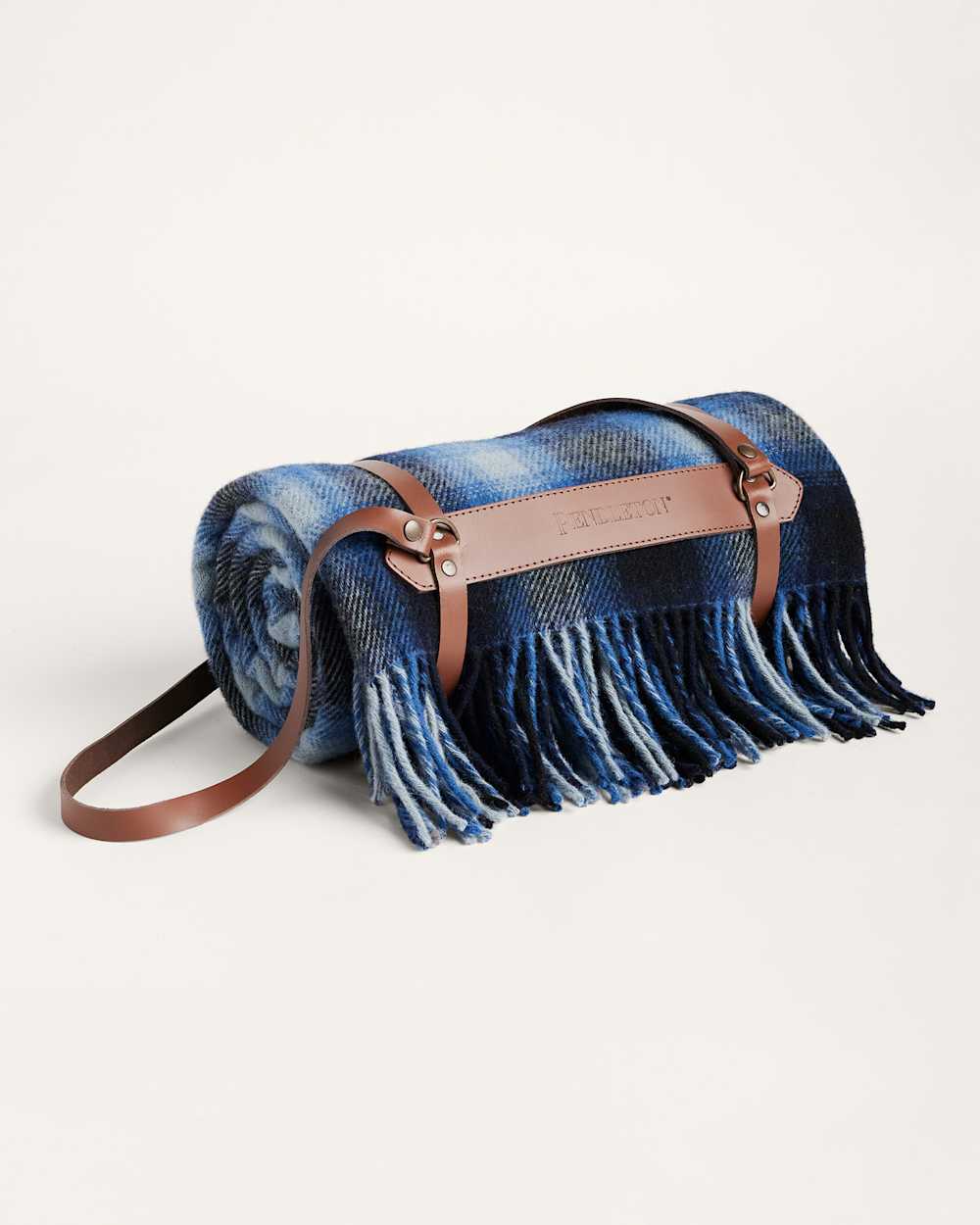 MOTOR ROBE THROW WITH LEATHER CARRIER IN MIDNIGHT OMBRE image number 1