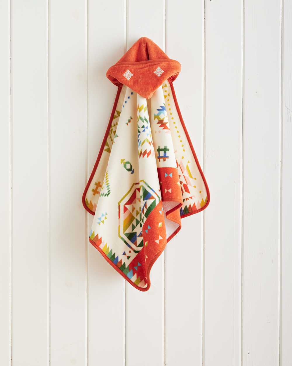 ALTERNATE VIEW OF WILD BLOOMS HOODED BABY TOWEL IN WHITE/CORAL MULTI image number 3