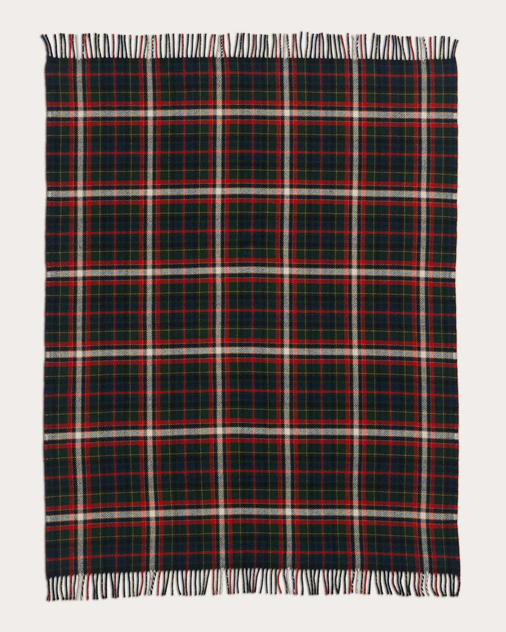ALTERNATE VIEW OF FIRESIDE THROW IN LAUREL GREEN/RED image number 2