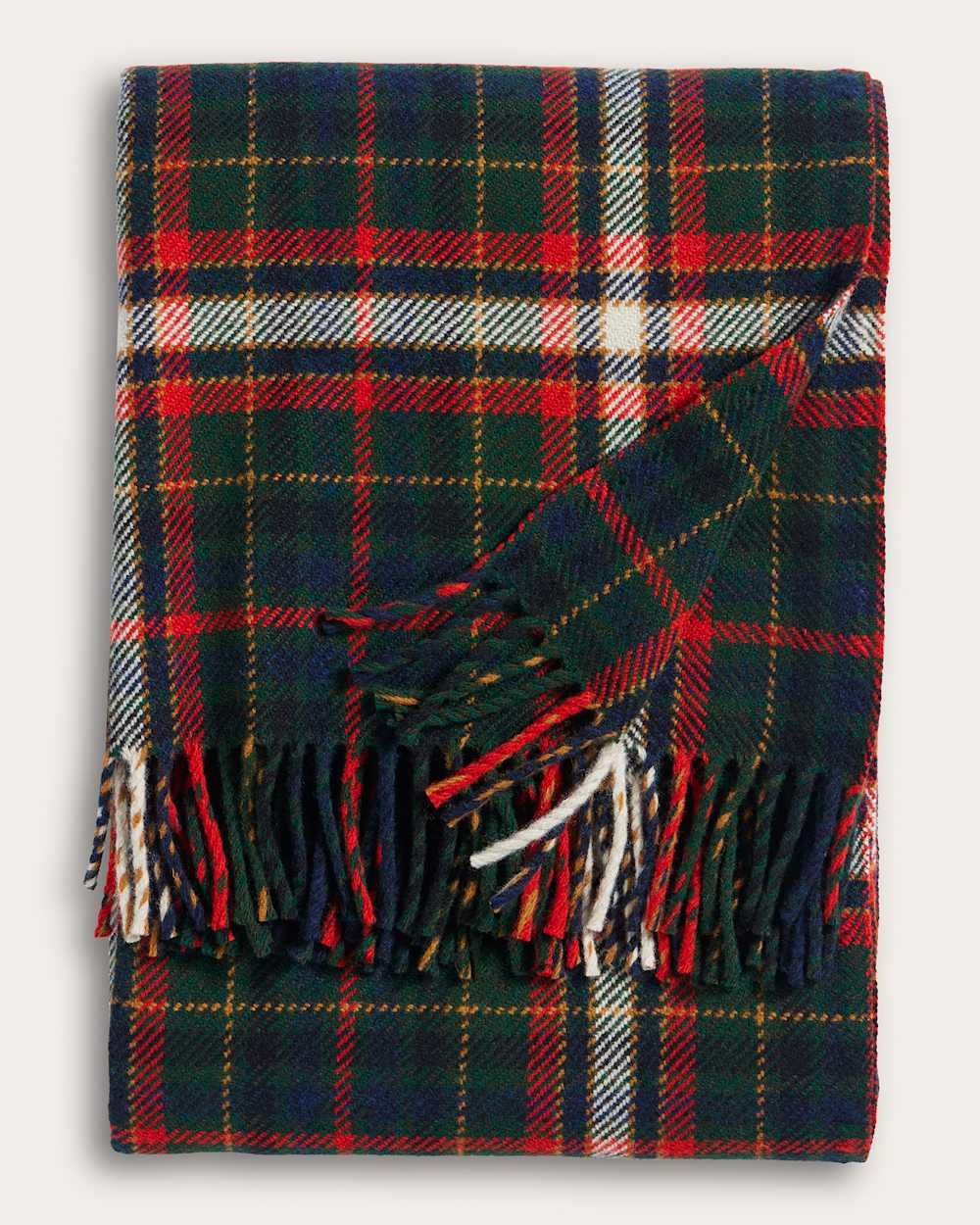 ALTERNATE VIEW OF FIRESIDE THROW IN LAUREL GREEN/RED image number 4