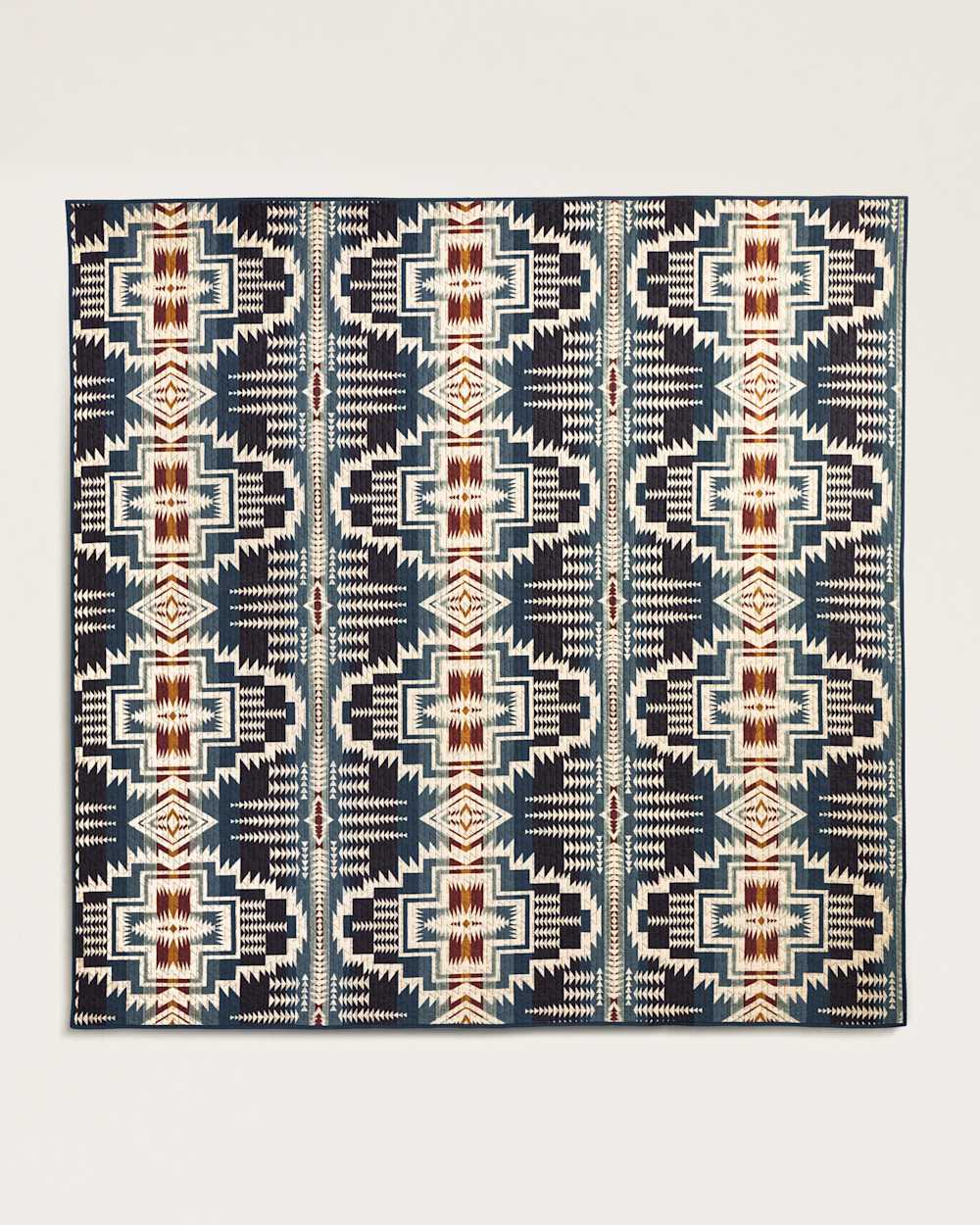 ALTERNATE VIEW OF HARDING STAR PRINTED COVERLET SET IN TITAN BLUE image number 2