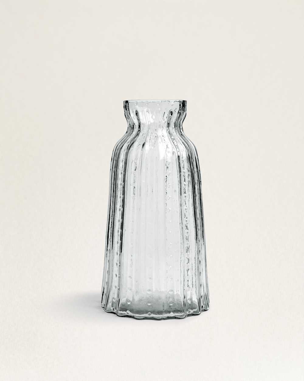 ALTERNATE VIEW OF RUFFLE GLASS & MANGO WOOD CANISTER IN CLEAR image number 6