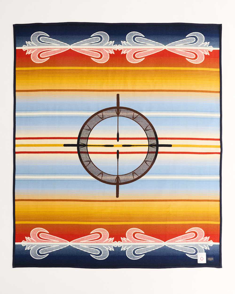 FRONT VIEW OF DRUM KEEPERS BLANKET IN SUNSET MULTI image number 1