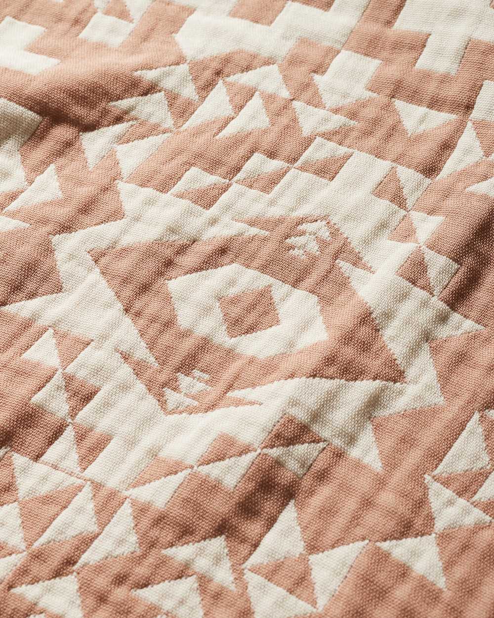 ALTERNATE VIEW OF BLUE RIDGE ORGANIC COTTON BABY BLANKET IN PINK/CREAM image number 4