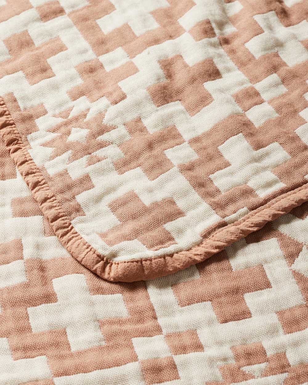 ALTERNATE VIEW OF BLUE RIDGE ORGANIC COTTON BABY BLANKET IN PINK/CREAM image number 5