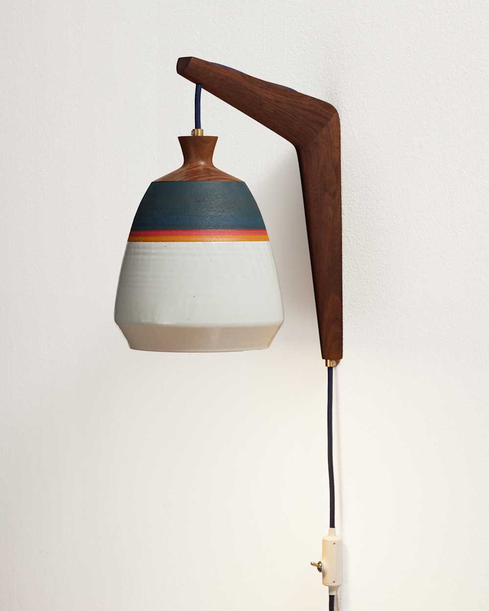 ALTERNATE VIEW OF PALM DESERT PLUG-IN SCONCE IN MULTI STRIPE image number 1