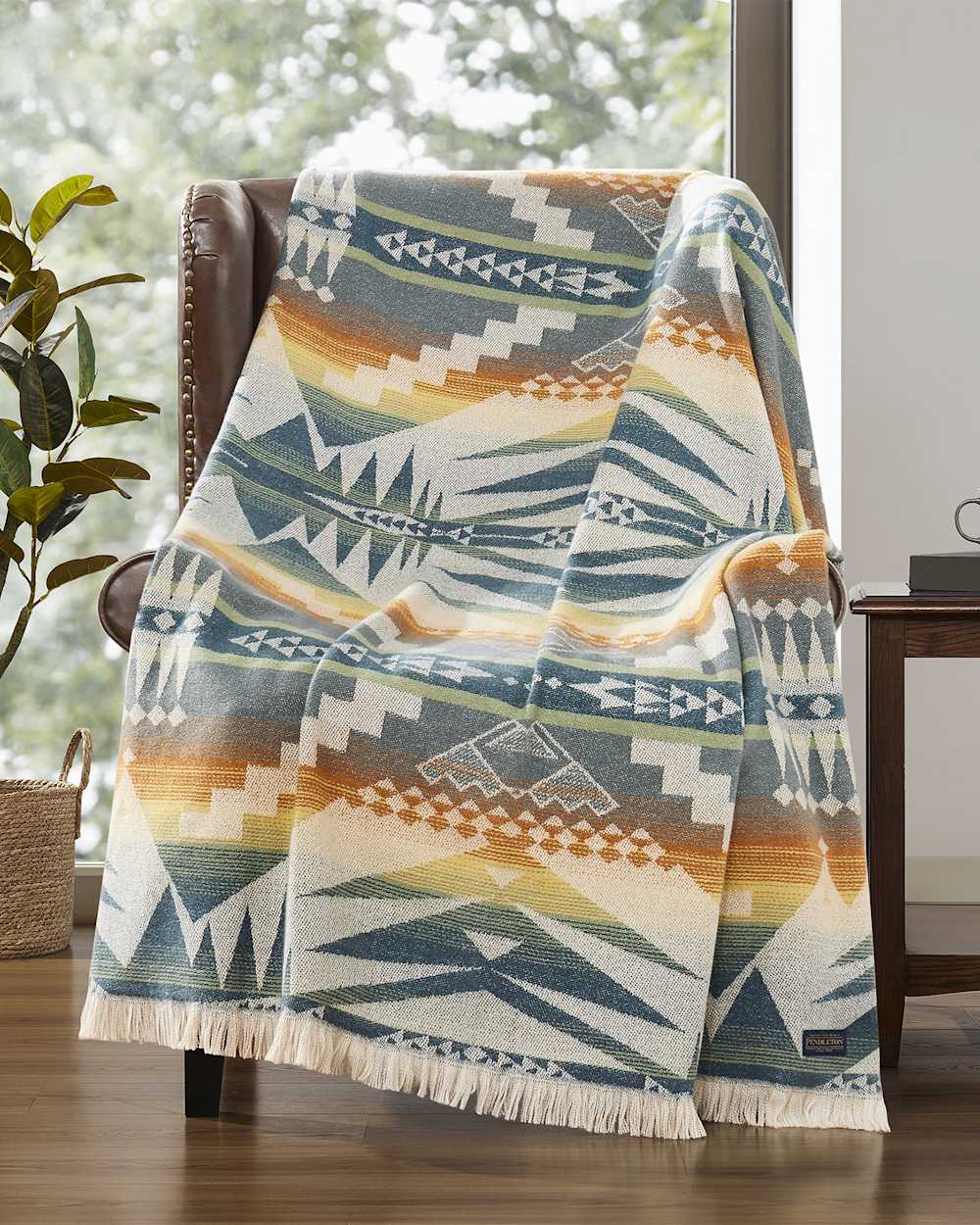 ALTERNATE VIEW OF MYSTIC LAKE FRINGE THROW IN MYSTIC LAKE image number 2