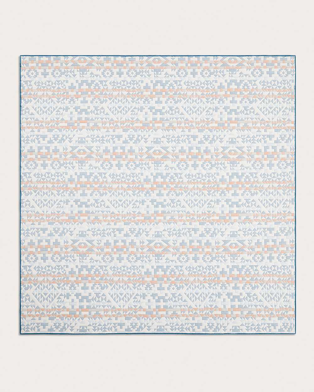 ALTERNATE VIEW OF BLUE RIDGE COVERLET SET IN BLUE/RUST image number 2