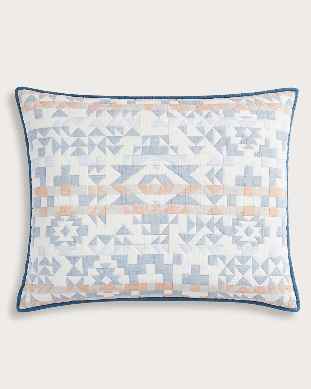 ALTERNATE VIEW OF BLUE RIDGE COVERLET SET IN BLUE/RUST image number 4