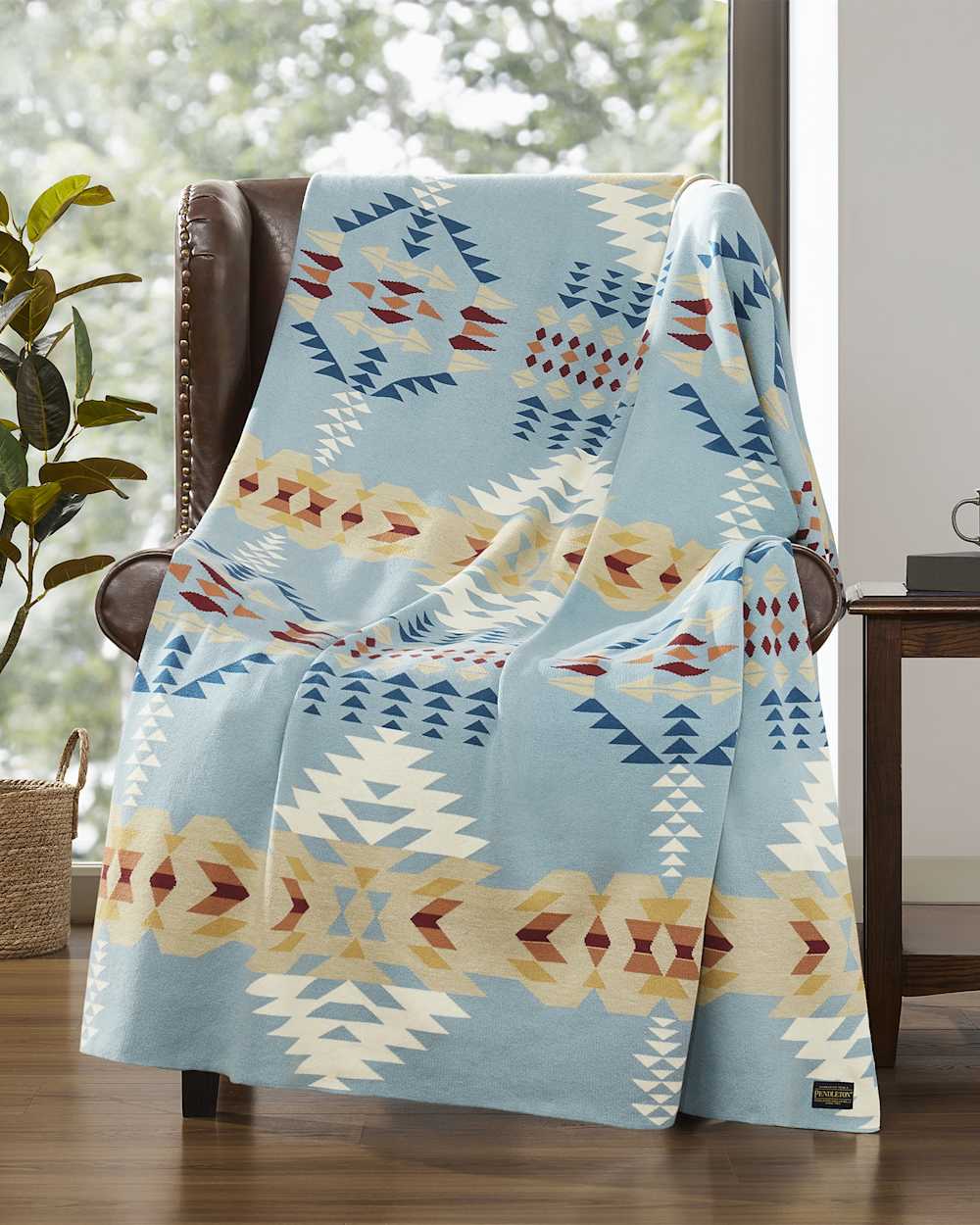 ALTERNATE VIEW OF RANCHO ARROYO KNIT THROW IN SKY MULTI image number 4