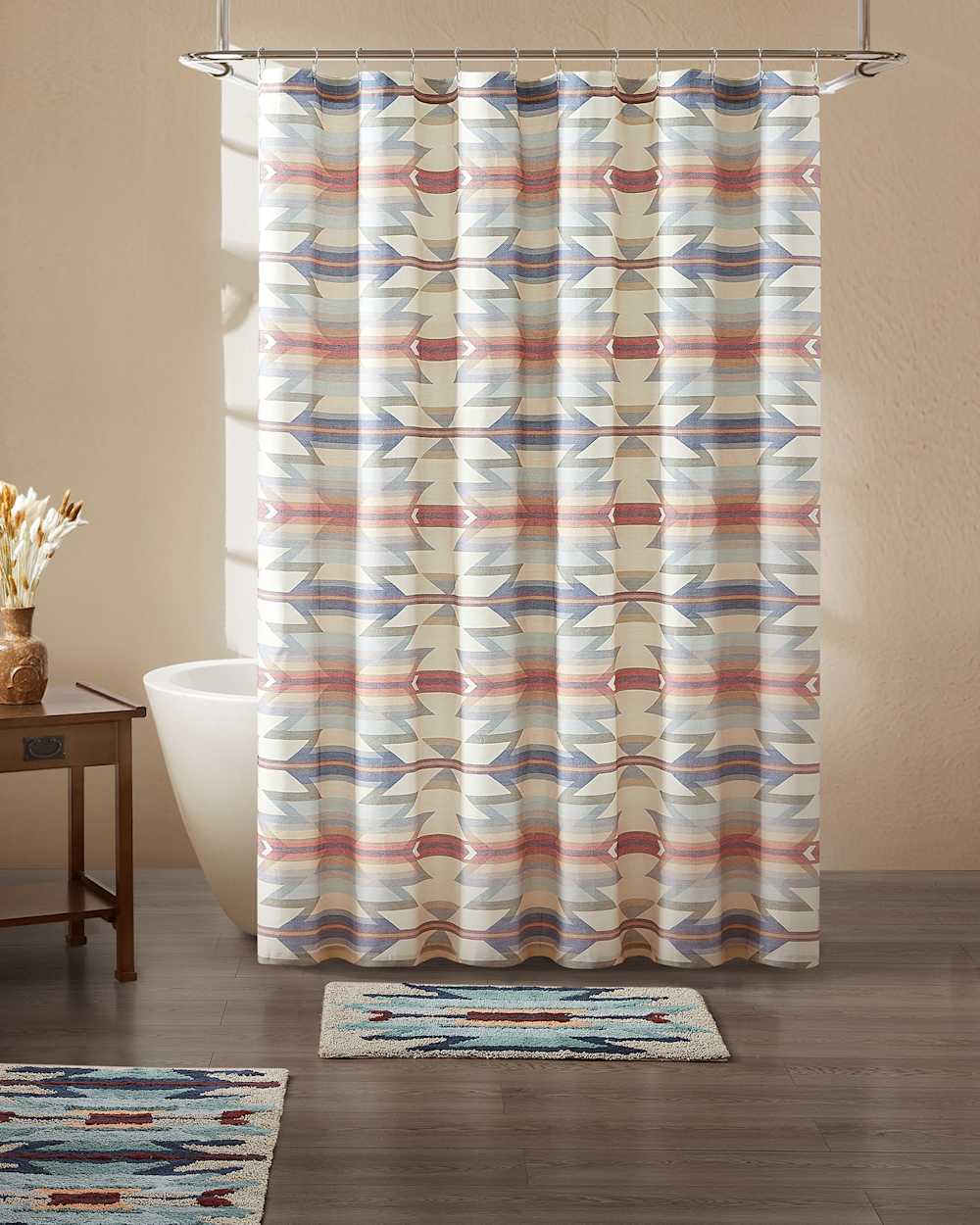 ALTERNATE VIEW OF WYETH TRAIL SHOWER CURTAIN IN TAN MULTI image number 4