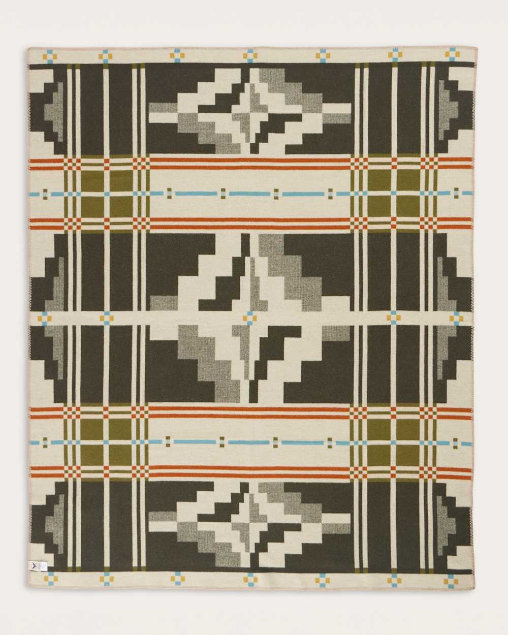 ALTERNATE VIEW OF SEVEN SPRINGS BLANKET IN IVORY/OLIVE MULTI image number 3