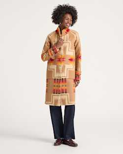 WOMEN'S HARDING ARCHIVE BLANKET COAT IN TAN HARDING image number 1