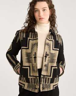 WOMEN'S HARDING WILLA JACKET IN BLACK/TAN HARDING JACQUARD image number 1