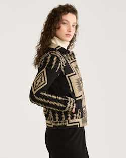 ALTERNATE VIEW OF WOMEN'S HARDING WILLA JACKET IN BLACK/TAN HARDING JACQUARD image number 2