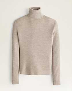 WOMEN'S FITTED MERINO TURTLENECK IN TAUPE HEATHER image number 1