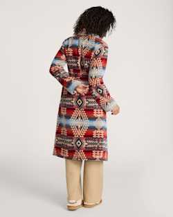 ALTERNATE VIEW OF WOMEN'S COTTON TERRY VELOUR ROBE IN CANYONLANDS DESERT SKY image number 2