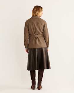 ALTERNATE VIEW OF WOMEN'S WEST END WOOL SHIRT JACKET IN TAN DISTRICT CHECK image number 3