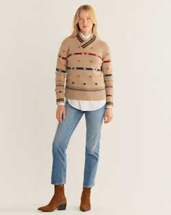 WOMEN'S HALLIE MERINO GRAPHIC SWEATER IN BARLEY MULTI image number 1