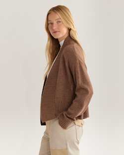 ALTERNATE VIEW OF WOMEN'S MERINO/CASHMERE CARDIGAN IN BROWN image number 2