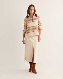 WOMEN'S DOUBLESOFT HALF-ZIP PULLOVER IN IVORY MULTI image number 1