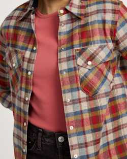 ALTERNATE VIEW OF WOMEN'S PLAID WOOL GAMBLER SHIRT IN RED MULTI PLAID image number 5