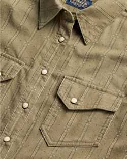 ALTERNATE VIEW OF WOMEN'S PRINTED CORDUROY GAMBLER SHIRT IN SAGE GREEN image number 6