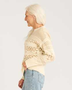 ALTERNATE VIEW OF WOMEN'S DISCOVERY ALPACA/MERINO SWEATER IN IVORY MULTI image number 2