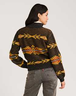 ALTERNATE VIEW OF WOMEN'S QUARTER-ZIP MERINO SWEATER IN CHARCOAL MULTI image number 3