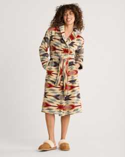 WOMEN'S WYETH TRAIL COTTON TERRY VELOUR ROBE IN OATMEAL image number 1