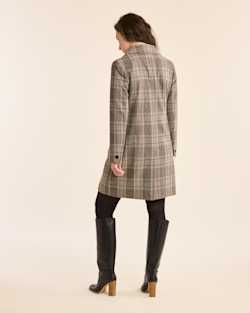 ALTERNATE VIEW OF WOMEN'S PLAID LOMBARD WOOL WALKER COAT IN GREY PLAID image number 3