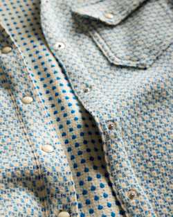 ALTERNATE VIEW OF WOMEN'S TEXTURED WOOL GAMBLER SHIRT IN BLUE TEXTURED CHECK image number 4