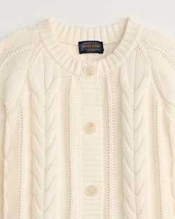ALTERNATE VIEW OF WOMEN'S COTTON CABLE CARDIGAN IN ECRU image number 2