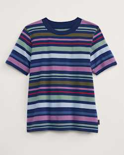 WOMEN'S DESCHUTES STRIPE TEE IN NAVY STRIPE image number 1