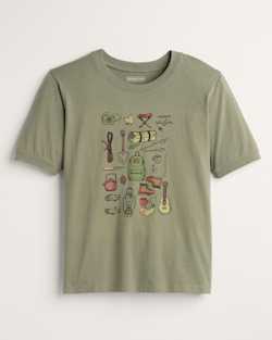WOMEN'S RETRO GRAPHIC TEE IN DUSTY GREEN image number 1