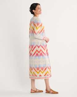 ALTERNATE VIEW OF WOMEN'S COTTON DUSTER CARDIGAN IN IVORY MULTI image number 3