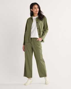 ALTERNATE VIEW OF WOMEN'S UTILITY COTTON/LINEN PANTS IN KHAKI GREEN image number 2