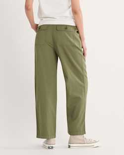 ALTERNATE VIEW OF WOMEN'S UTILITY COTTON/LINEN PANTS IN KHAKI GREEN image number 3