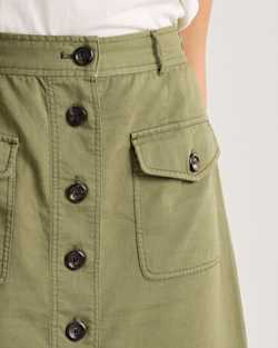 ALTERNATE VIEW OF WOMEN'S UTILITY COTTON/LINEN SKIRT IN KHAKI GREEN image number 5