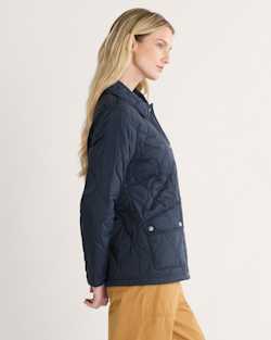 ALTERNATE VIEW OF WOMEN'S MARIGOLD CRINKLE QUILTED BARN COAT IN MIDNIGHT image number 3