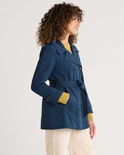 ALTERNATE VIEW OF WOMEN'S MARLENE CLASSIC SHORT TRENCH COAT IN BLUE CLOUD image number 3