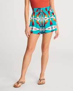 TUCSON WOMEN'S TIE-FRONT SHORTS IN TURQUOISE image number 1