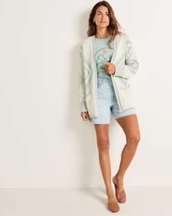 WOMEN'S TEXTURED SIERRA SPRINGS CARDIGAN IN NATURAL/BLUE image number 1