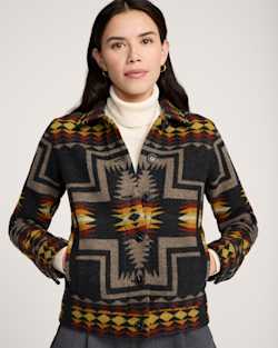 HARDING WOOL WILLA JACKET IN BLACK/TAUPE image number 1