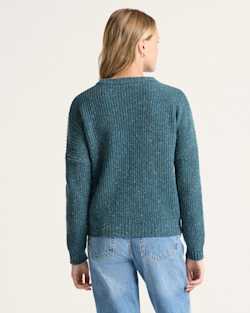 ALTERNATE VIEW OF WOMEN'S DONEGAL EYELET SWEATER IN TEAL image number 2