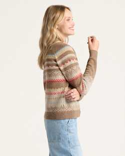 ALTERNATE VIEW OF WOMEN'S FAIR ISLE MERINO CARDIGAN IN TAN MULTI image number 3