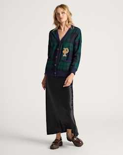 ALTERNATE VIEW OF WOMEN'S EAGLE RIVER WOVEN WOOL CARDIGAN IN BLACK WATCH TARTAN image number 6