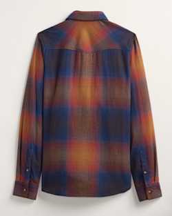 ALTERNATE VIEW OF PLAID COTTON FLANNEL WESTERN SHIRT IN NAVY/SUNSET OMBRE image number 2